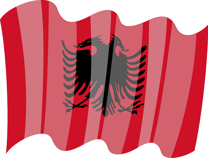Waving flag of Albania
