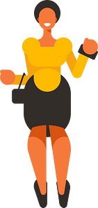Woman with a purse and a smartphone