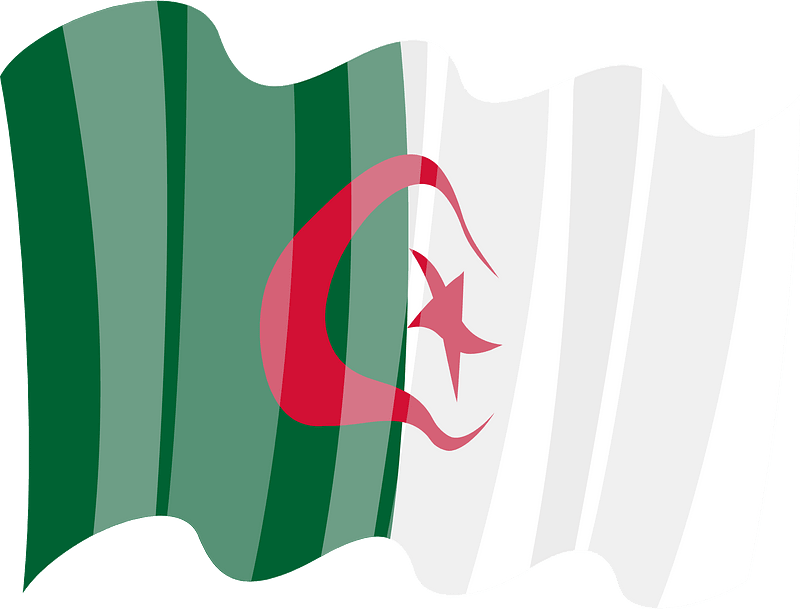 Waving flag of Algeria