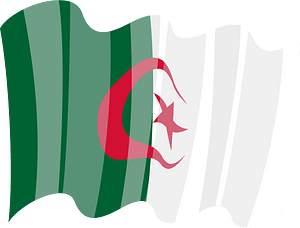 Waving flag of Algeria