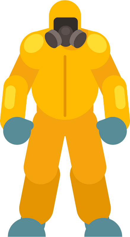 Man wearing protective suit
