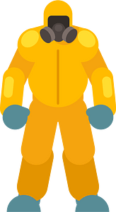 Man wearing protective suit