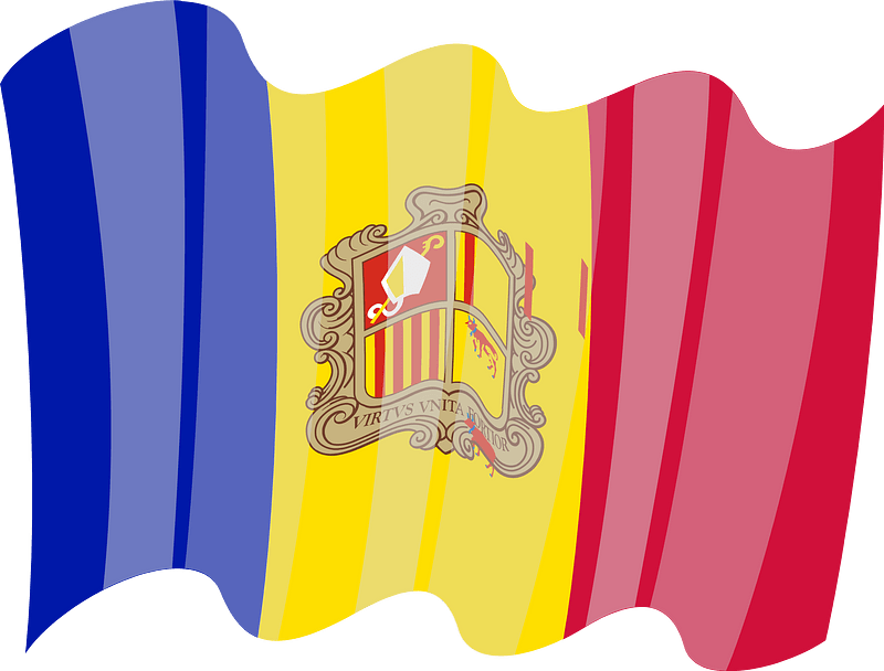 Waving flag of Andorra