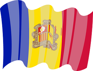 Waving flag of Andorra