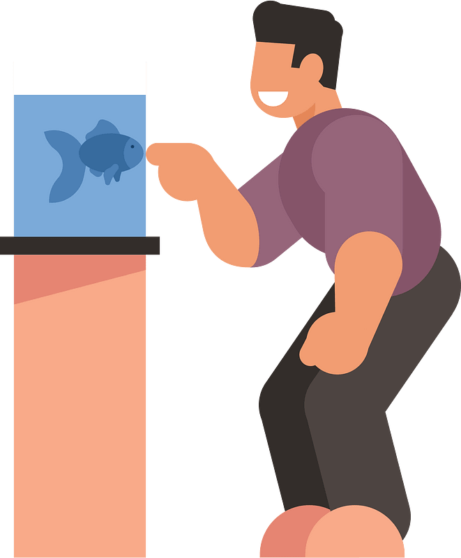 Man looking at the aquarium