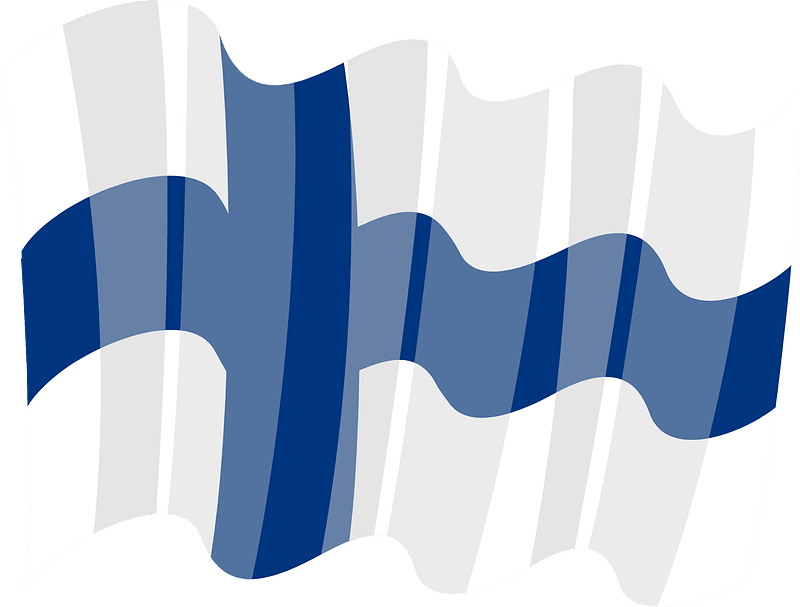 Waving flag of Finland