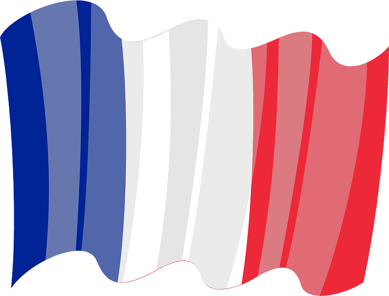 Waving flag of France