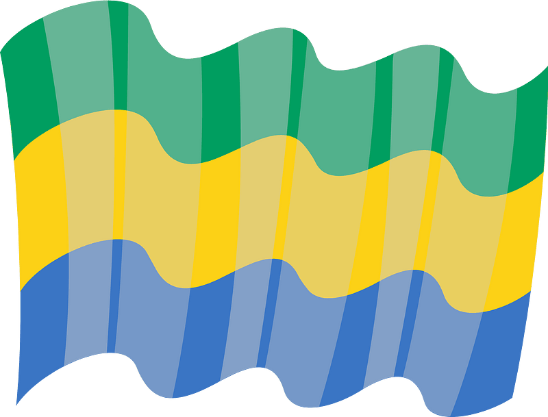 Waving flag of Gabon