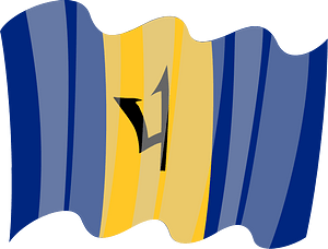 Waving flag of Barbados