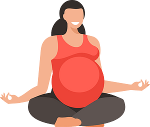 Pregnant woman doing yoga