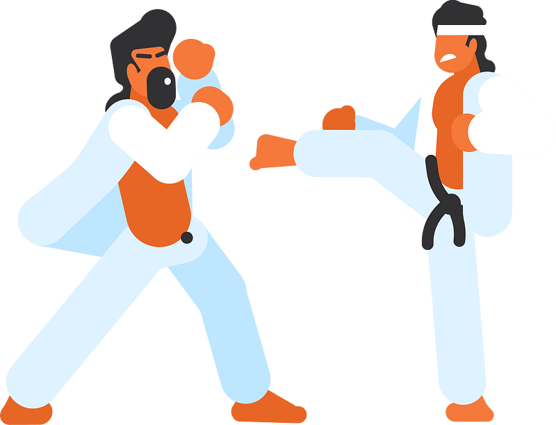 Karate fighters