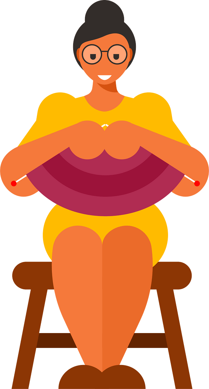 Woman knits