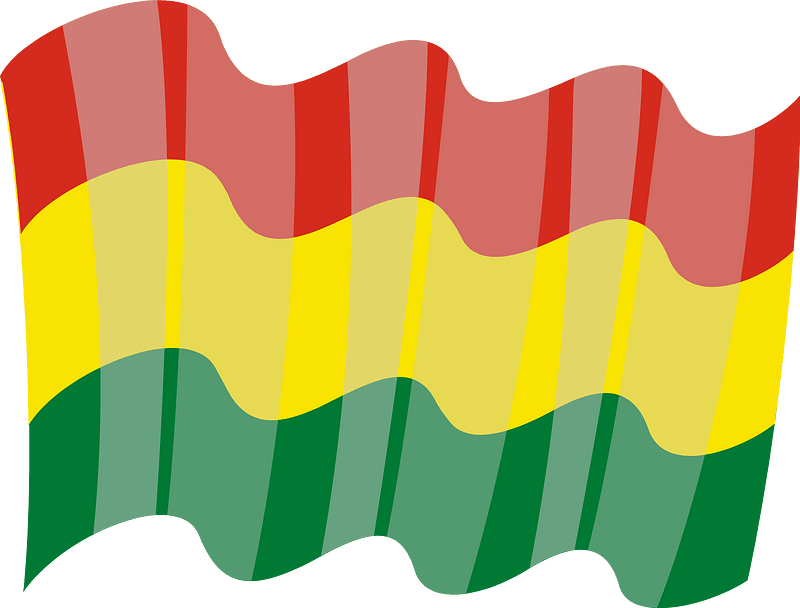 Waving flag of Bolivia