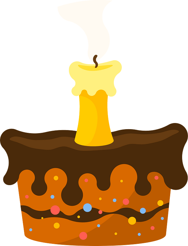 A cake with a candle