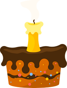 A cake with a candle