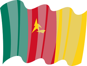 Waving flag of Cameroon