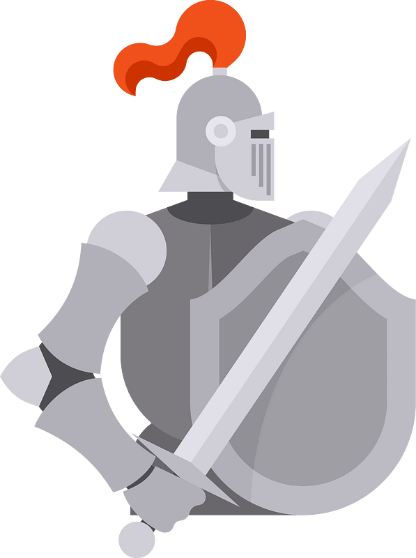 Knight with a sword and a shield
