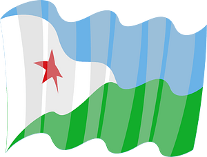 Waving flag of Djibouti