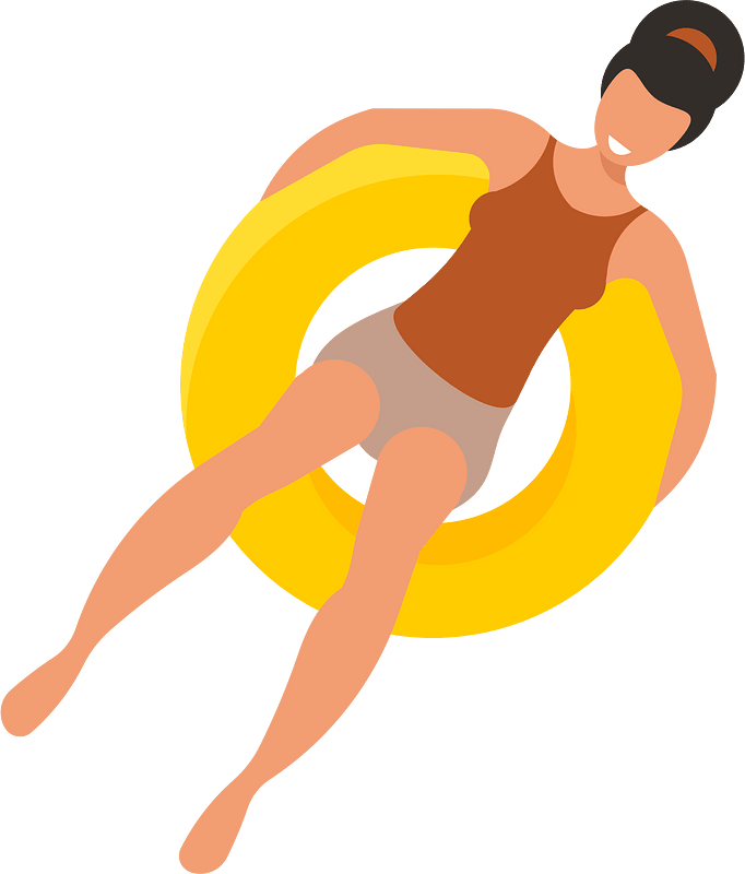 Woman relaxing in the pool