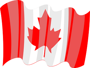 Waving flag of Canada