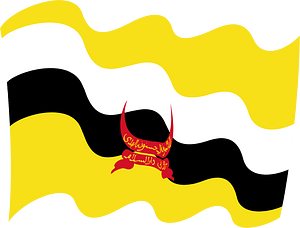Waving flag of Brunei