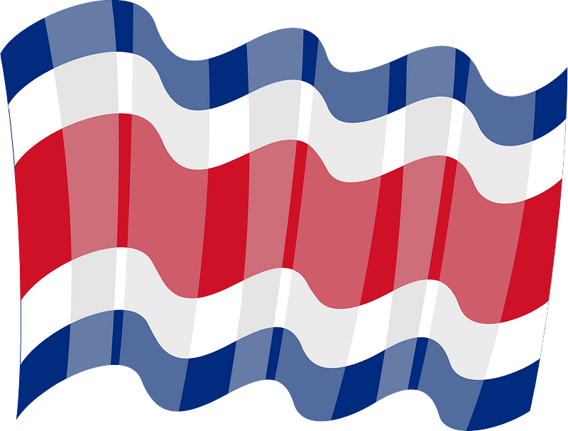 Waving flag of Costa Rica