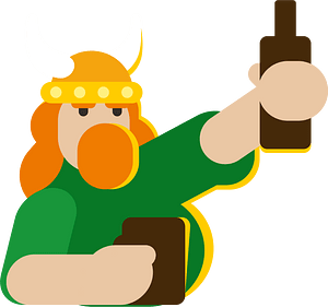 Viking is drinking