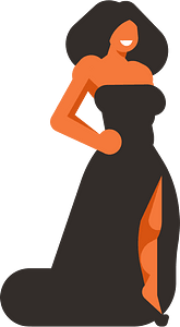 Woman in black dress