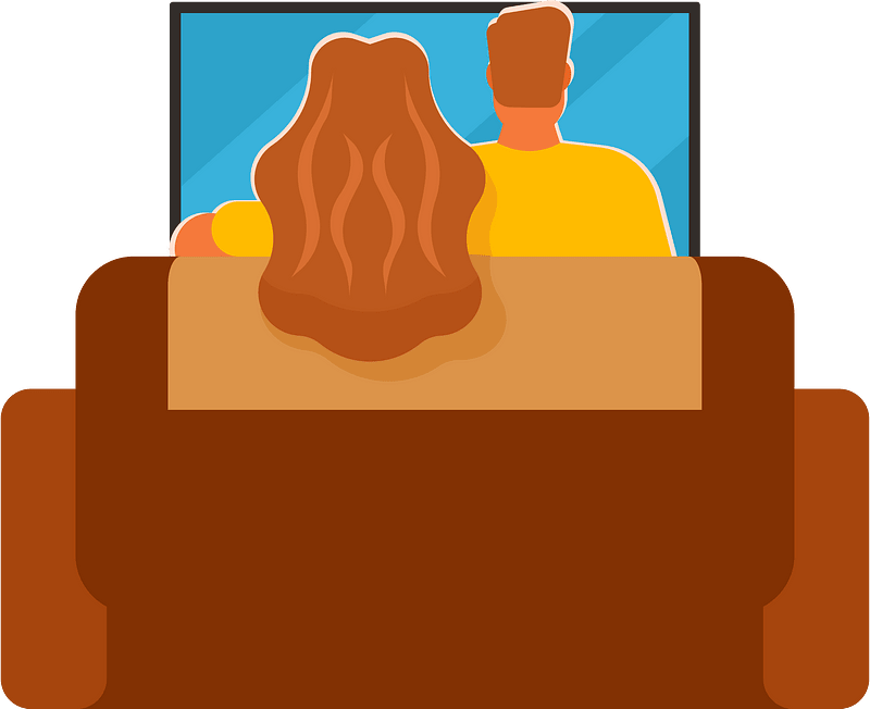 Man and woman watch TV
