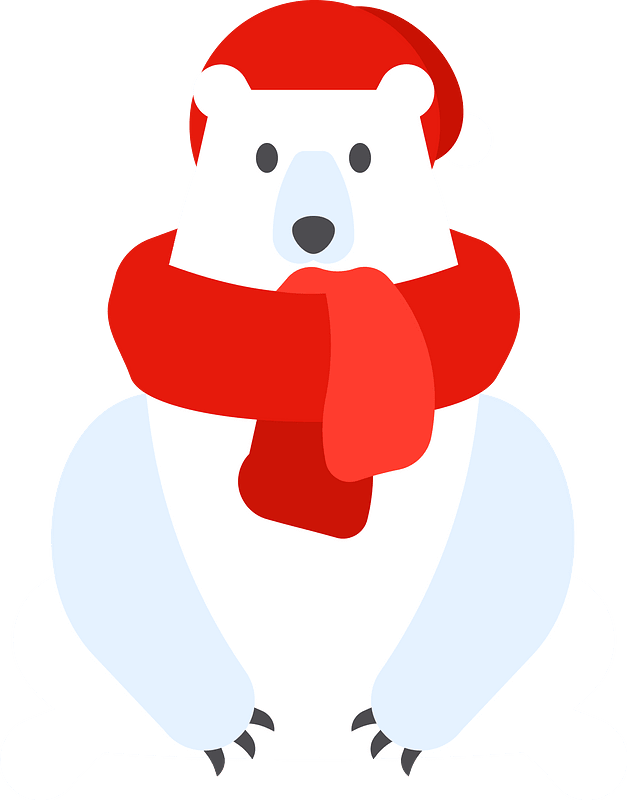 Polar bear with a scarf