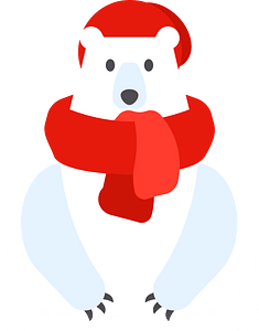 Polar bear with a scarf