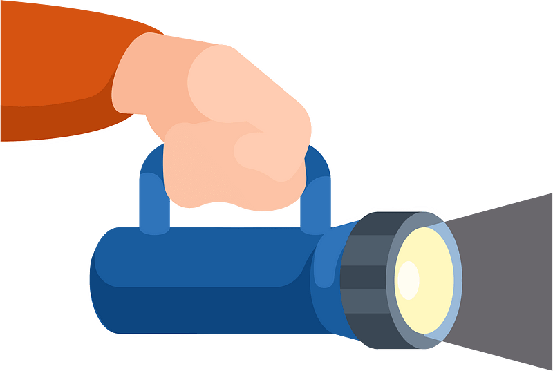 Hand holding a flashlight