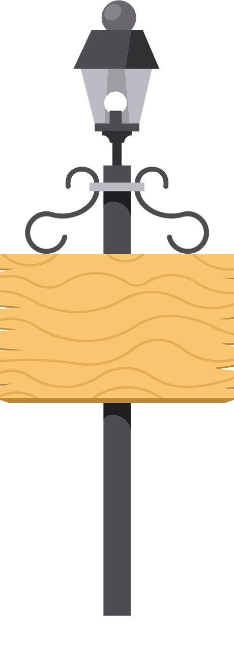 Lantern with a signpost