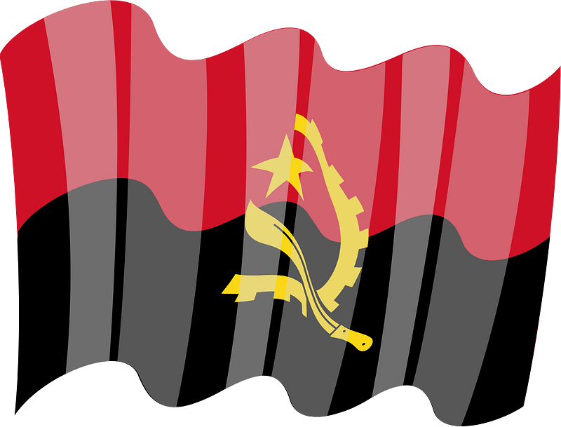 Waving flag of Angola