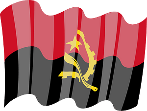 Waving flag of Angola