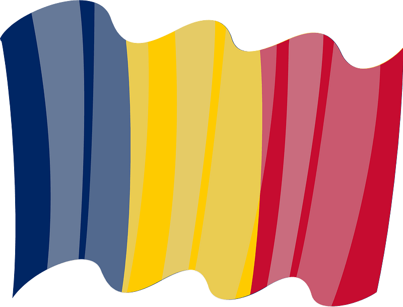 Waving flag of Chad