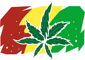 Weed with Jamaican flag