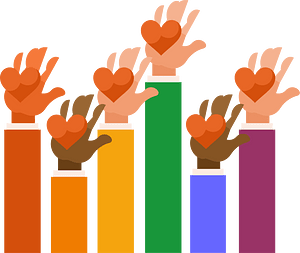 Hands with hearts