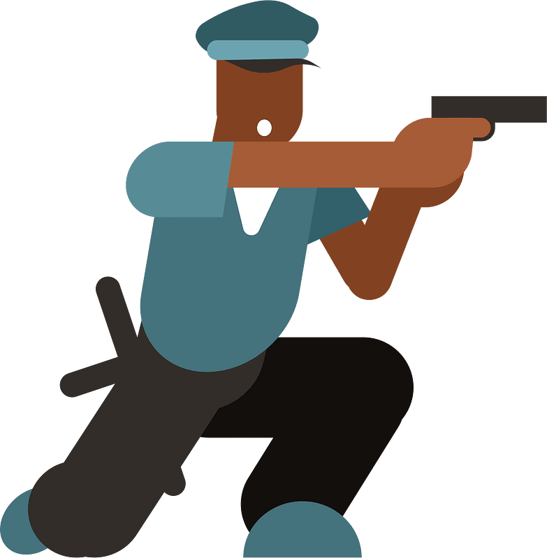 Police officer with a gun