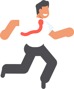 Businessman jumping over a canyon