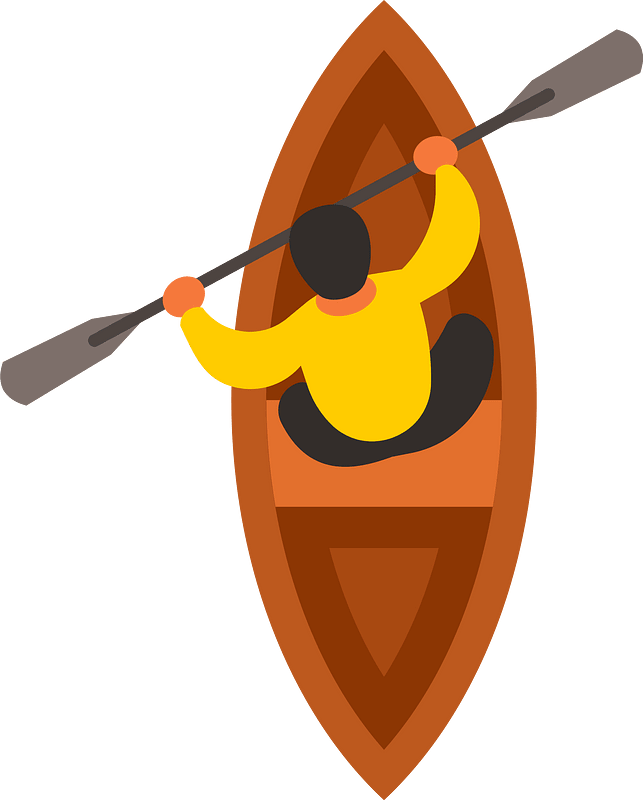 Man rowing boat clip art