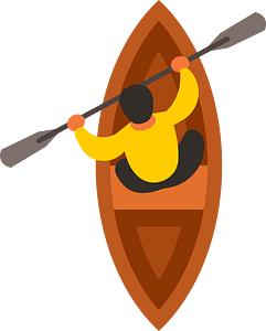 Man rowing boat clip art