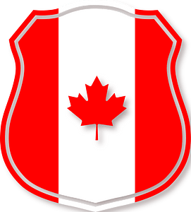 Canadian flag heraldic shield