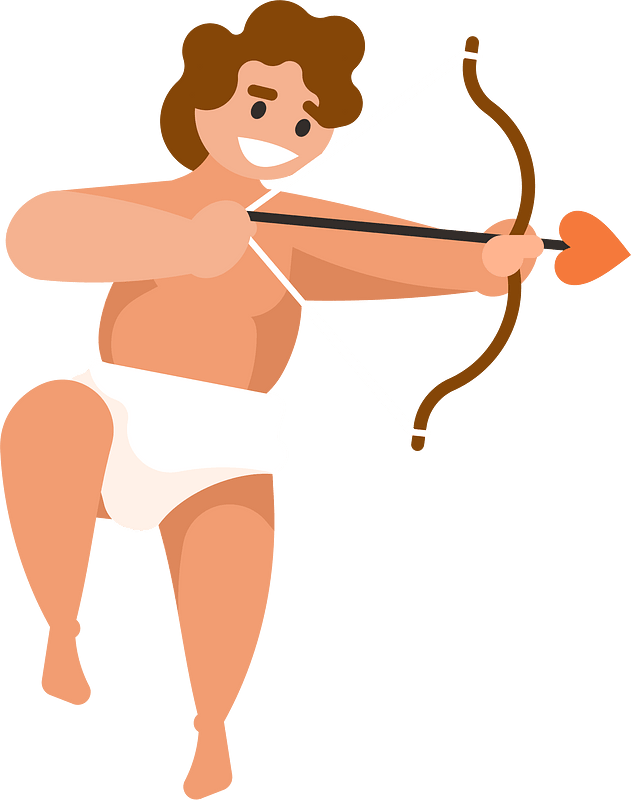 Cupid with a bow and arrow