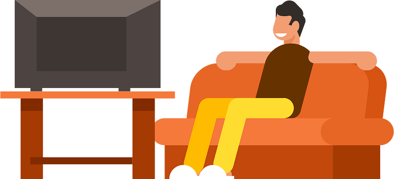 Man is watching TV