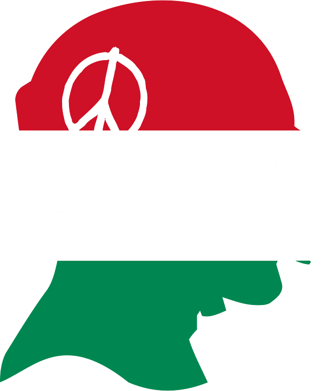 Hungarian flag soldier silhouette