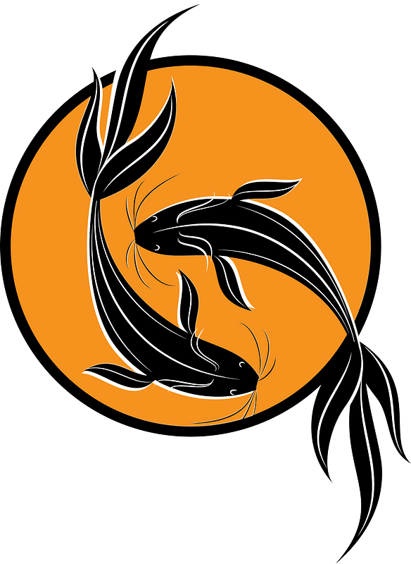 Koi fish silhouettes