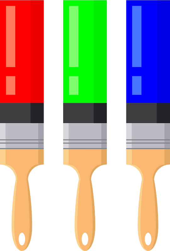 Paintbrushes with RGB colors