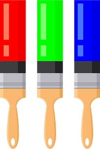 Paintbrushes with RGB colors