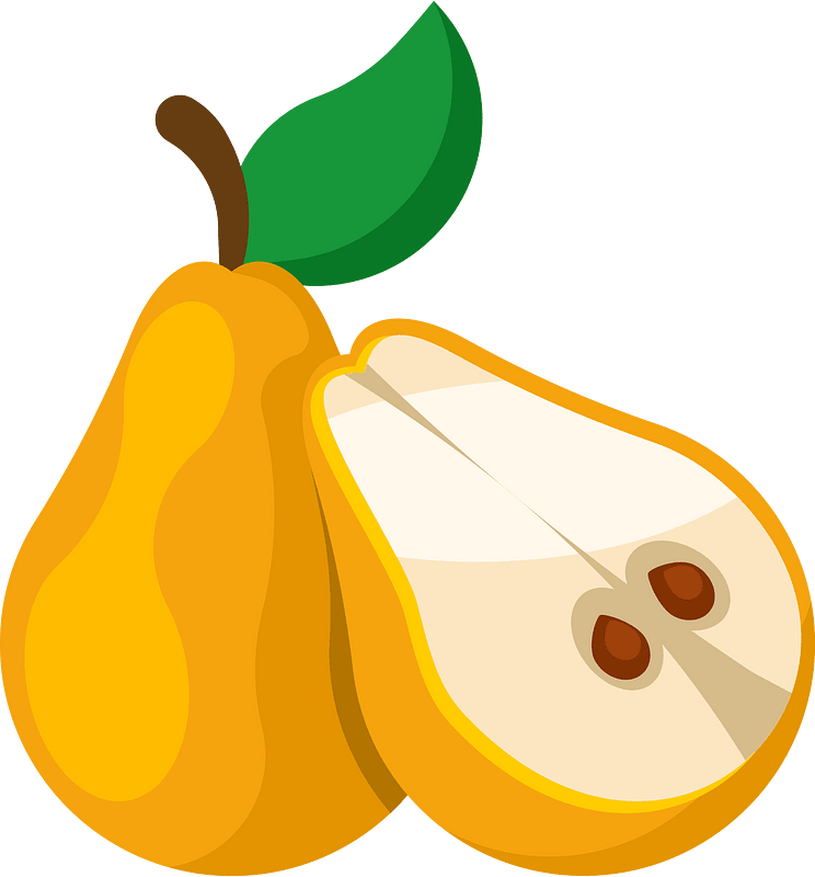Whole pear and a half